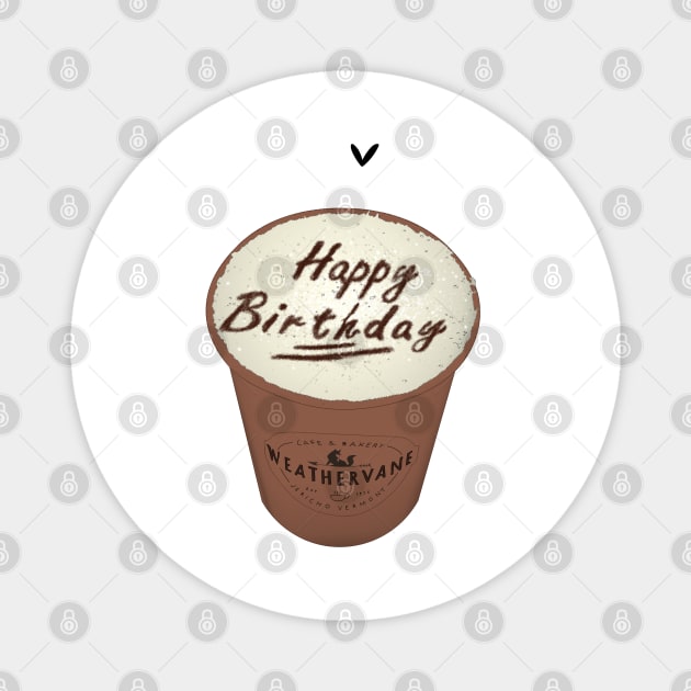 Wednesday's Happy Birthday Coffee Magnet by Le petit fennec